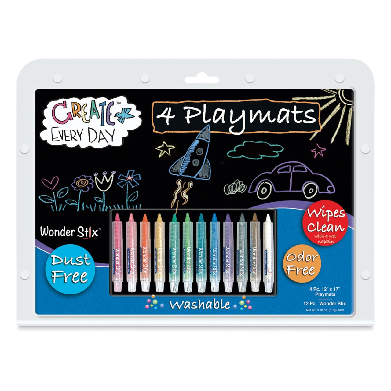 The Pencil Grip Wonder Stix Playmat Set - Set of 12 with Playmats, Assorted Colors